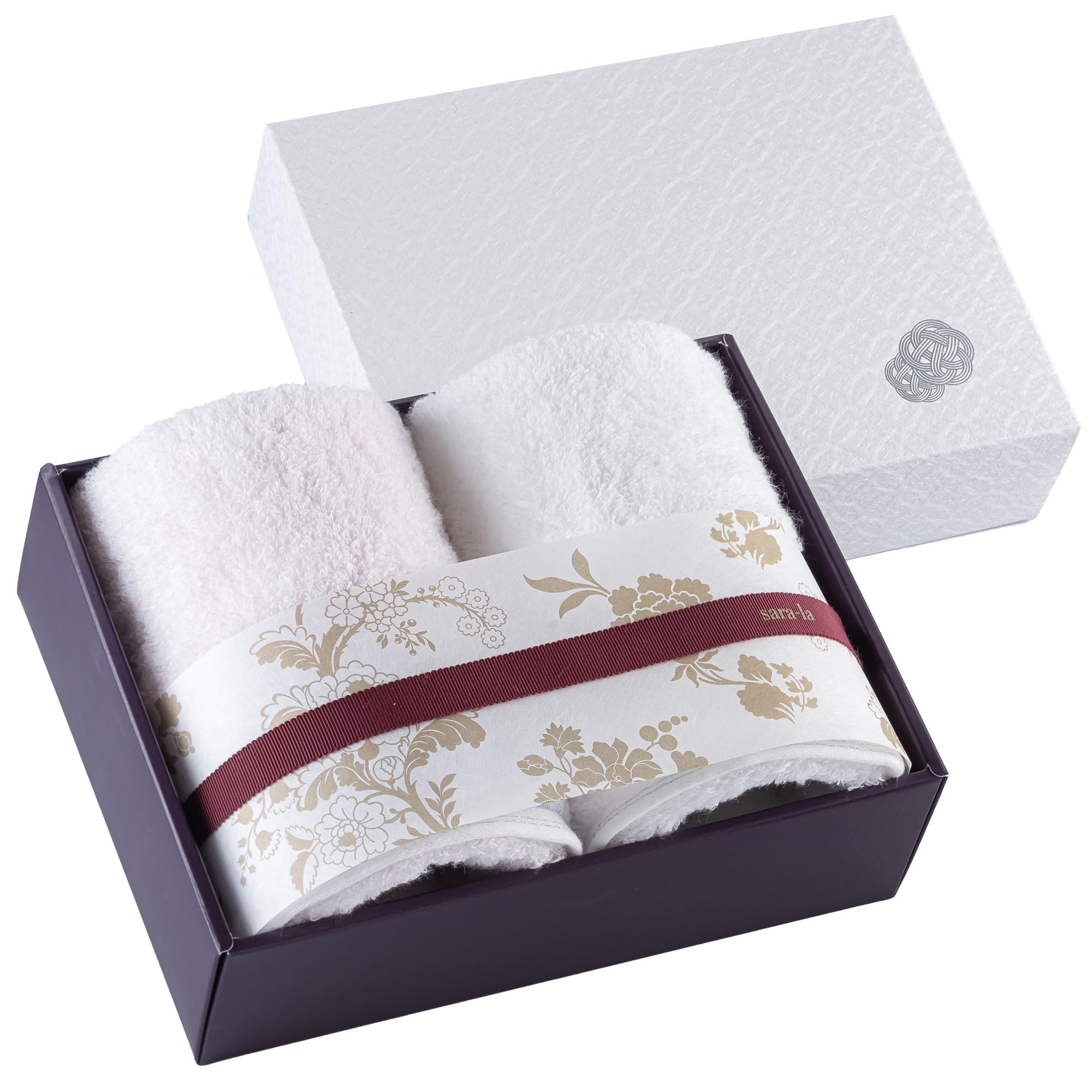 

Набор полотенец Imabari Towel, Подарок - полотенце для лица, 100% хлопок, Сделано в Японии, sara-la (Сарара) [Иродори], Набор из 2 шт., Розовый и Белый, Идеально для Праздников,