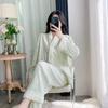 1011 autumn and winter new island velvet pajamas women's small fragrant wind fur collar thickened warm double-sided velvet loungewear set