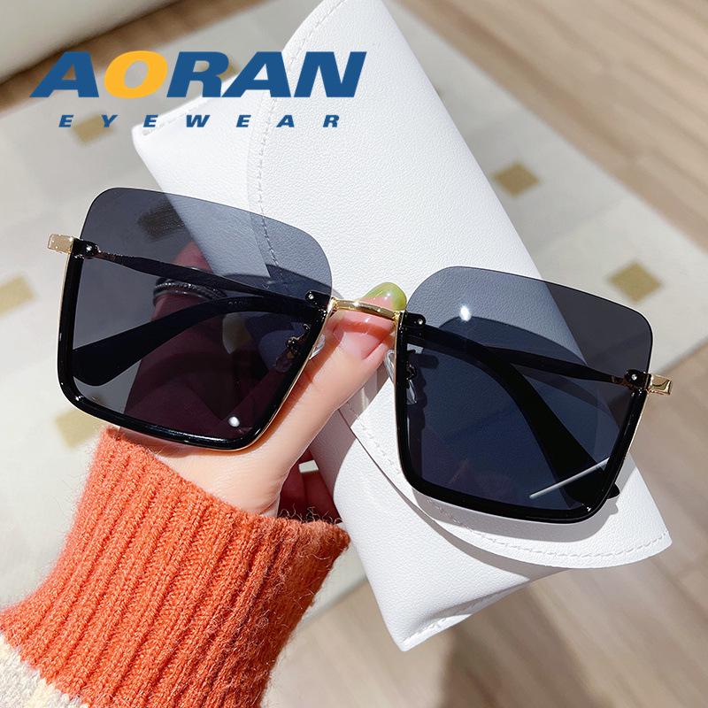 2025 Trendy Women's Large Square Sunglasses - Korean Style, Anti-UV, Face Slimming Design