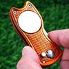 In-Stock Aluminum Folding Golf Divot Tool with Logo - Compact Course Fork & Gift Accessory