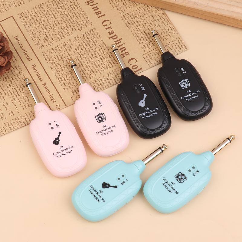 A8 Guitar Wireless System Transmitter Receiver Built- In Rechargeable Wireless Guitar Transmitter