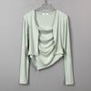 Korean Dongdaemun Sexy Pleated Camisole & Short Cardigan Two-Piece Set for Women