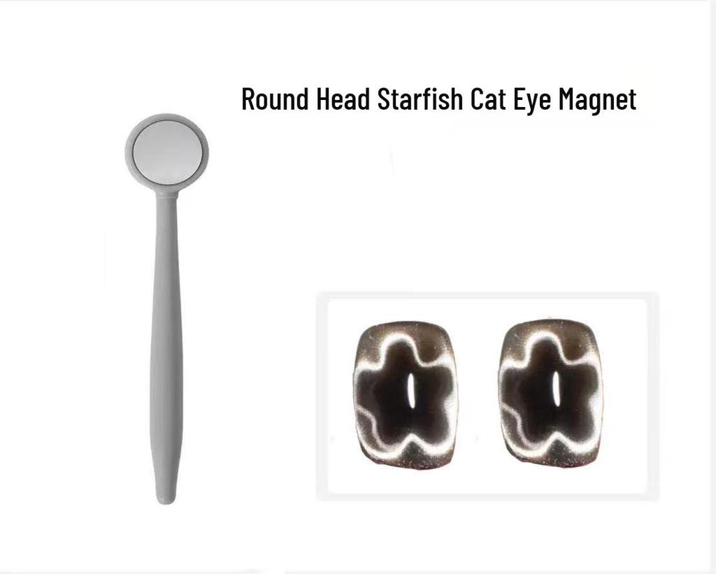 Double-Ended Multi-Functional Cat Eye Nail Art Magnet with Wide French Glass Beads