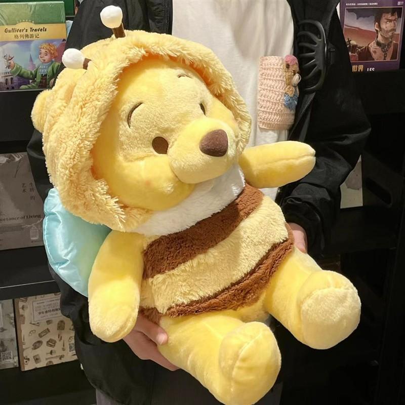 25/35/50Cm Honey Bee Winnie The Pooh Doll  Bear Sofa Pillow Soft Accompany Sleeping Plush Toys Kawaii Decor Birthday Gifts