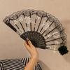 Ventilator portabil, retro, stil palat regal, dantelă, broderie de flori, decor fals de trandafiri, decorațiuni ușoare, evenimente, petrecere de ceai, accesoriu foto