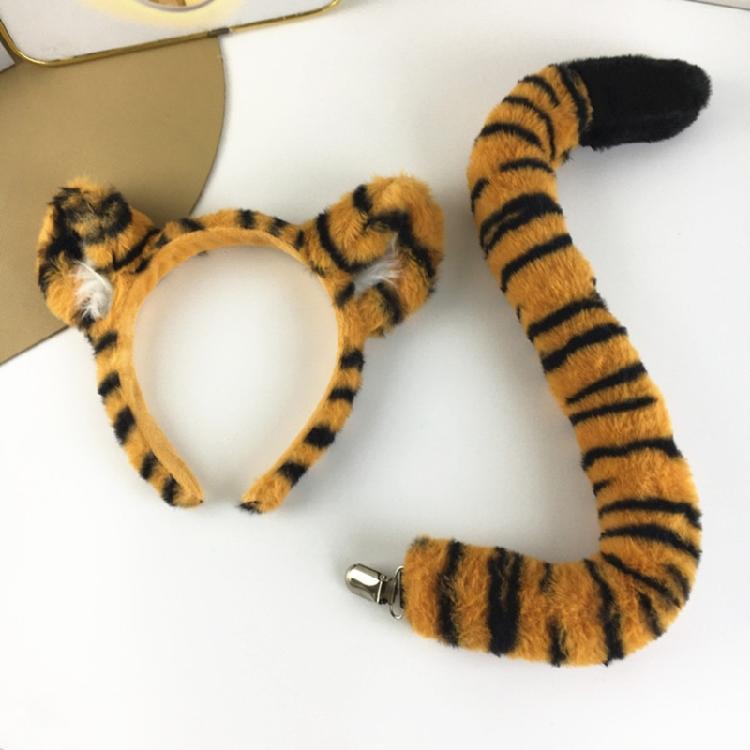 Stage Character Accessory with Plush Animal Print for Cosplay Outfits, Party Styling and Role-Play Wear Appeal
