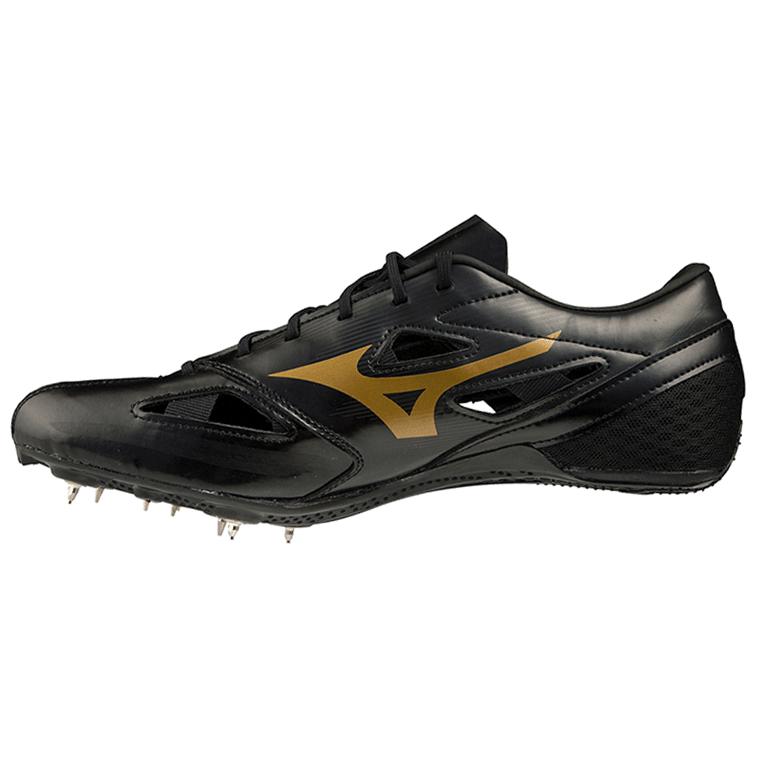 Mizuno Professional Non-Slip Wear-Resistant Breathable Low-Top Running Shoes Unisex Running Shoes Black Gold U1GA202109