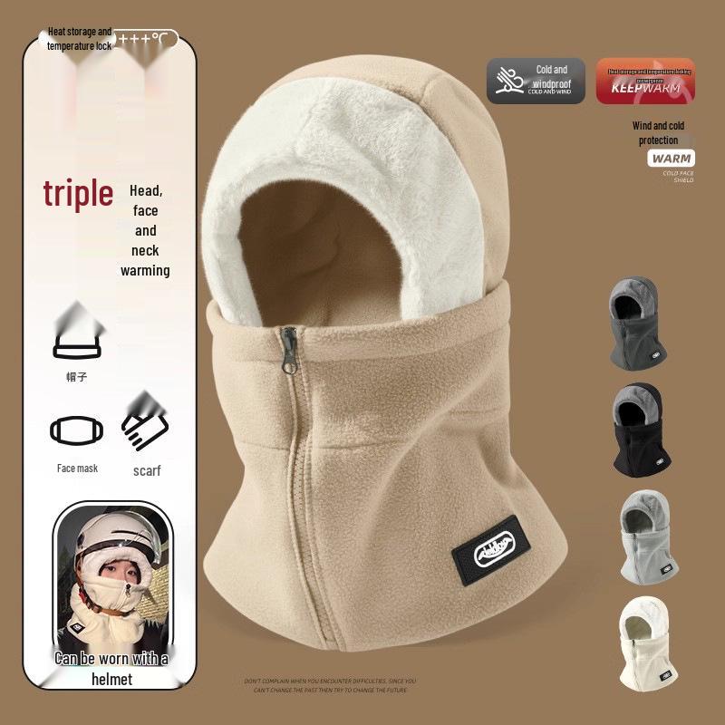 Damen Winter Radhelm-Innenfutter: Warmer, winddichter und kältefester Fleece mit integriertem Schal und Maske. Geeignet für Männer und Frauen.