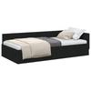 L Shaped Bed Frame with Headboard Black 90 Cm X 200 Cm Fabric