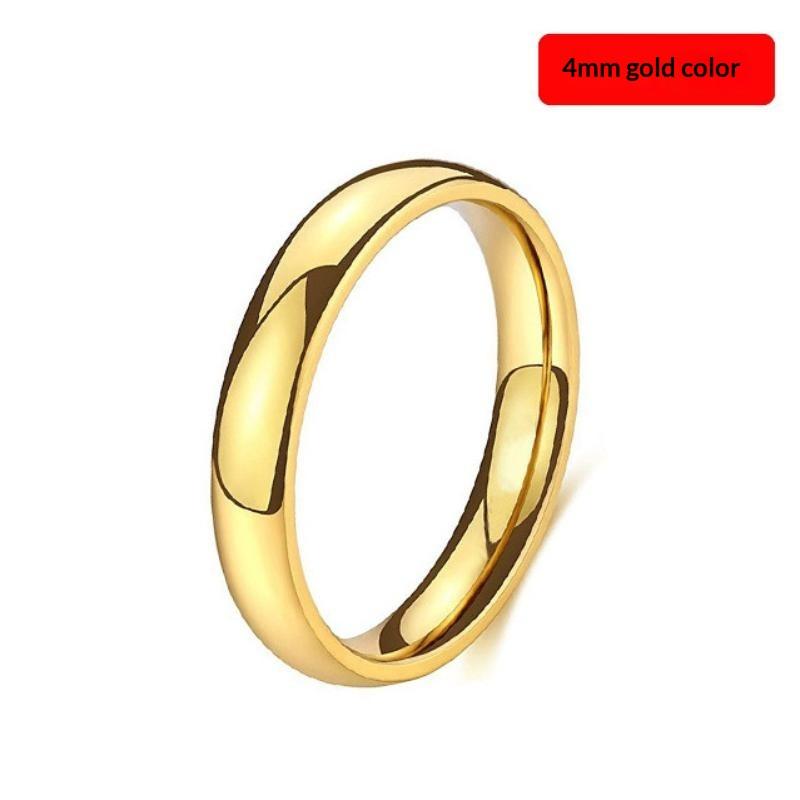 Classic Couple Rings Wedding Engagement Minimalist Simple Smooth Stainless Steel Ring For Women And Men Jewelry