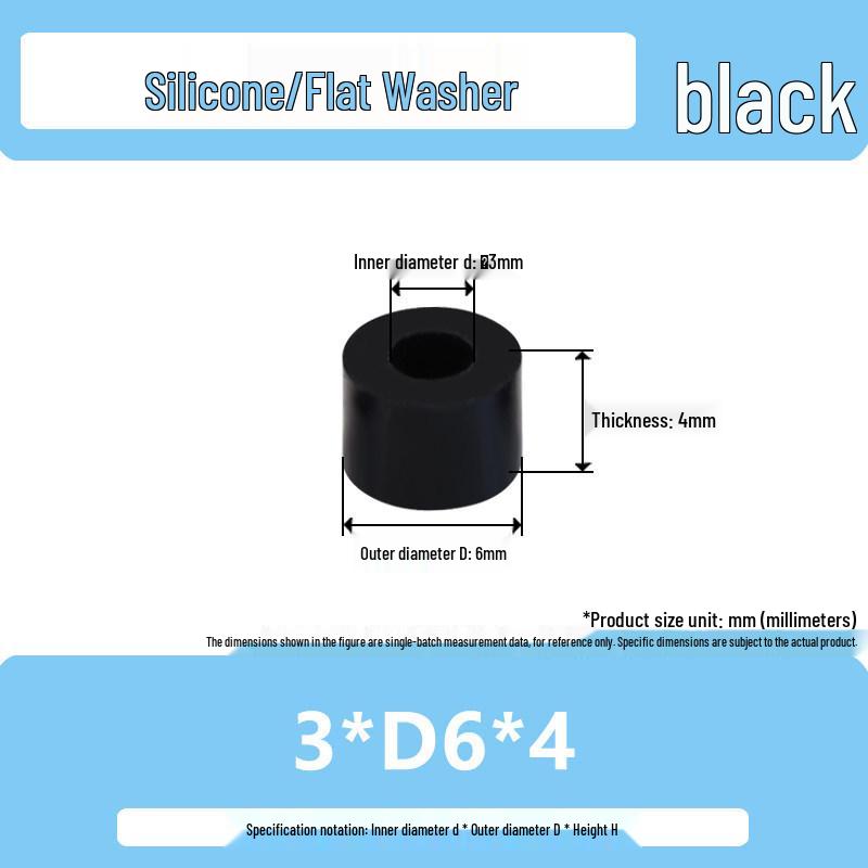 Shock-Absorbing Silicone Washer Pad Gasket – Soft Rubber Flat Sealing for M4, M5, M6, M8, M10.
