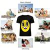 Funny Glasses Smiley Face Print Casual T-Shirt Unisex Loose Fit Cartoon Pattern Top Pure cotton T-shirt