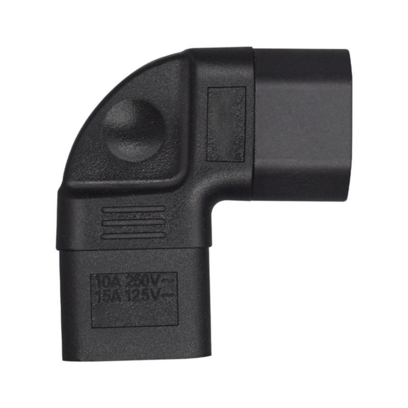 Heavy Duty C14 to C19 Power Cord Adapters 10A Input 15A Output 90 Degree Bend PDU Converters for Industrial Devices