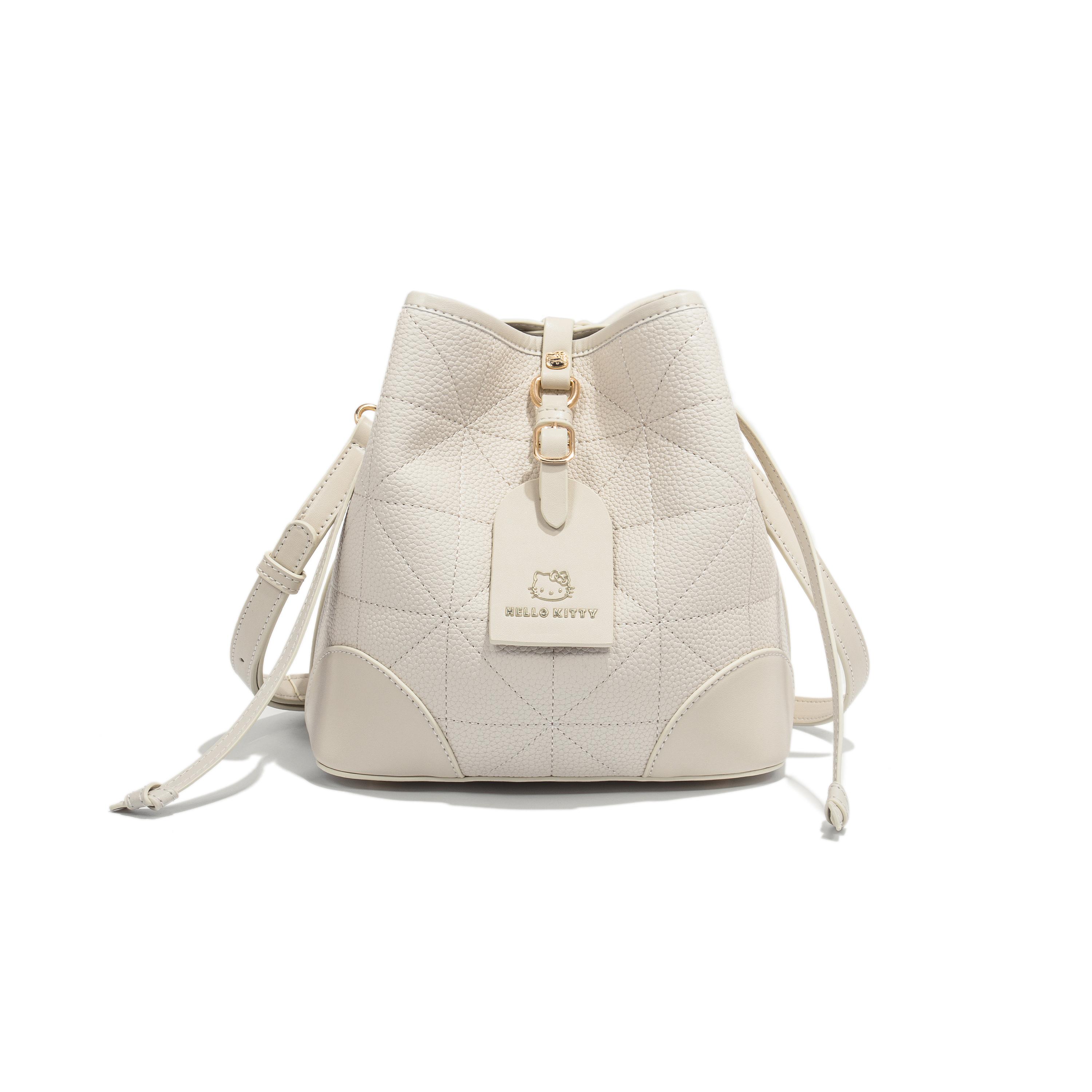 

Новая полиуретановая сумка через плечо Sanrio Hello Kitty, обычная женская, экрю/коричневая/черная SHHF41315 20.1*13.0*21.1CM