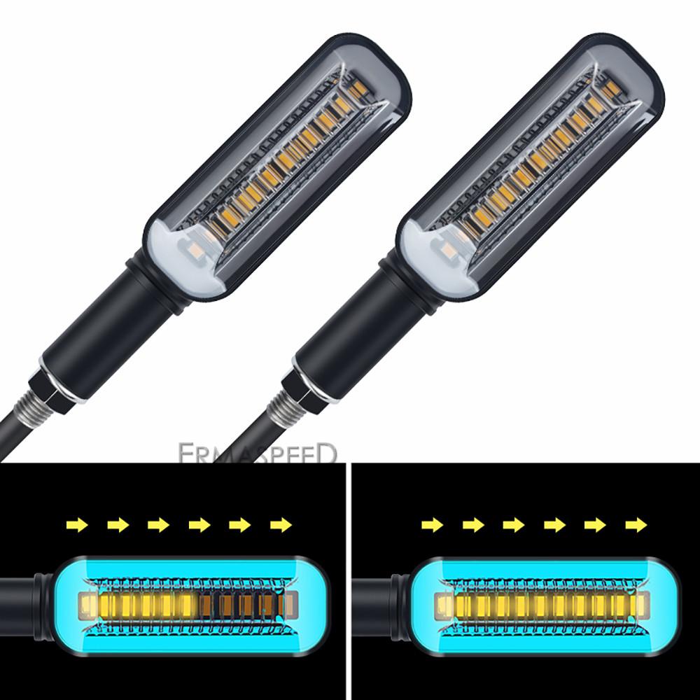 Universal LED Motorcycle Flasher 12V IP68 Waterproof Flowing Water DRL Stop Tail Lamp Indicator Turn Signals Lights