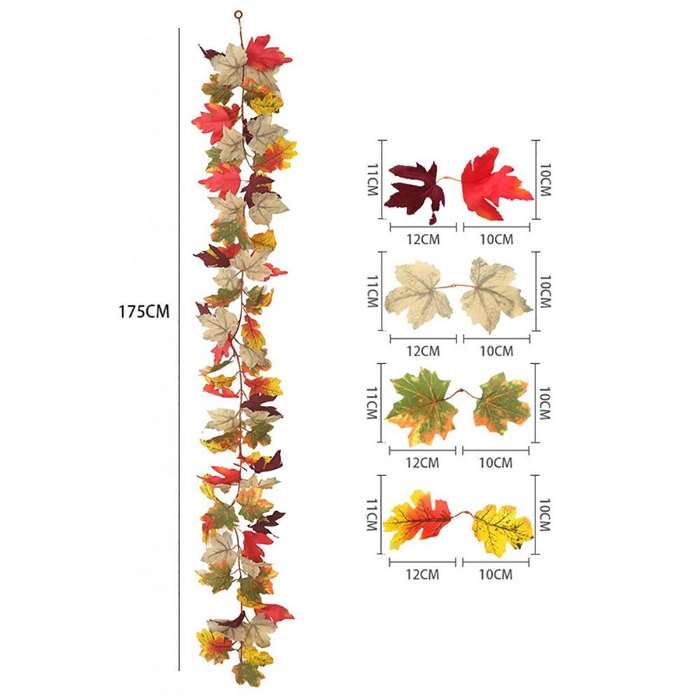 Multicolor Artificial Maple Leaf Garland Mini Pumpkin Hanging Garland Harvest Festival Ornament