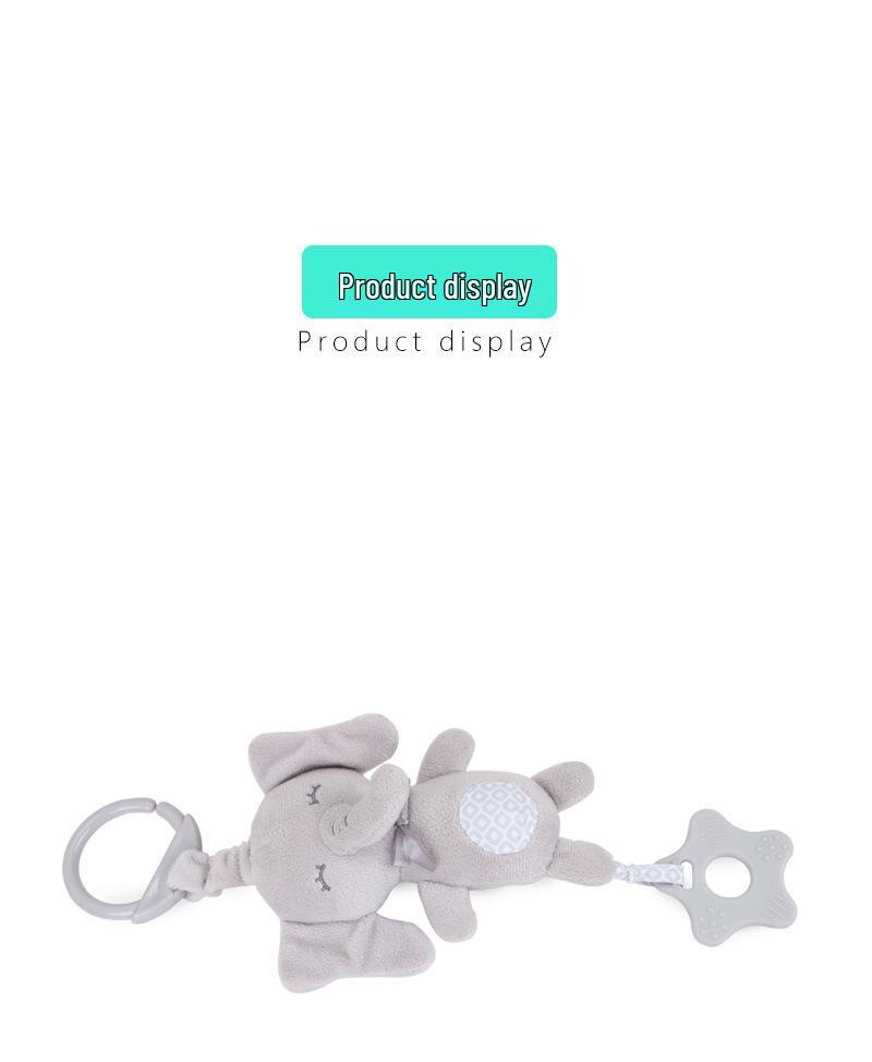 Baby Musical Plush Bear & Rabbit Teether Pendant - Multifunctional Educational Hanging Toy for Cribs & Car Seats