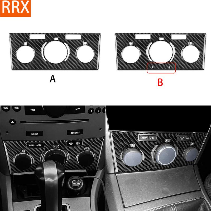For Opel Astra H MK5 2004-2010 Real Carbon Fiber Stickers Central Air Conditioning Control Panel Car Accessories Decorative