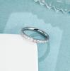 Super Flash Full Diamond Zircon Plain Ring Electroplating Stacked Band Niche Ring Women's Titanium Steel High Color Retention Accessories