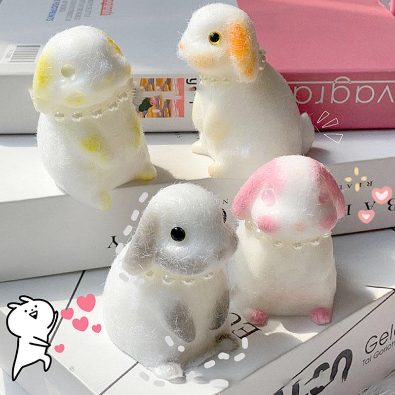 Cartoon Kawaii Soft Animal Plush Bunny Cat Slow Rebound Fingertip Fidgety Toy Girl Squishy Birthday Gift Persian Cat Kids Pet
