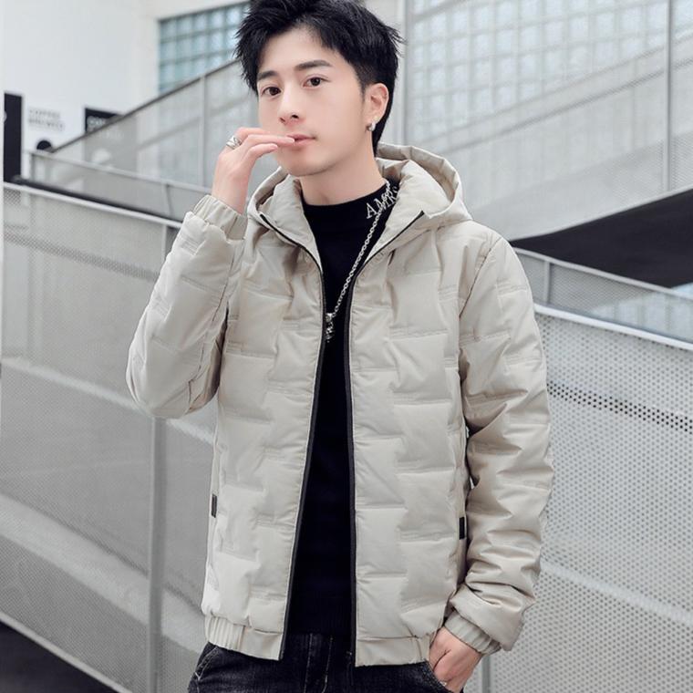 Down Cotton-padded Jacket Men's Winter Coat Thickened Warm Cotton-padded Jacket Short Fitted Hooded Men's Parka Jacket