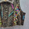 European and American leopard print denim vest women's summer sleeveless vest versatile outer wear vest foreign style short jacket cross-border trendy
