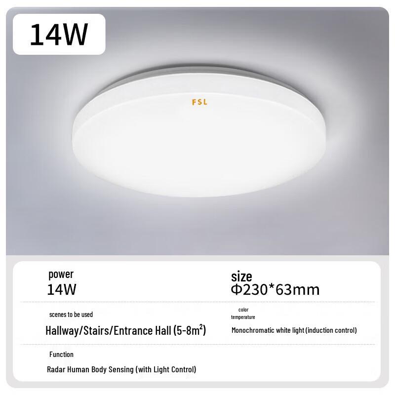 FSL LED Microwave Radar Sensor Ceiling Light