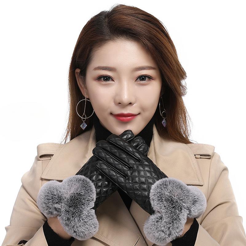 

Клетчатые шерстяные перчатки для рта, осенне-зимние, холодостойкие, утолщенные флисом, с полностью сенсорным экраном, для вождения, теплые average size