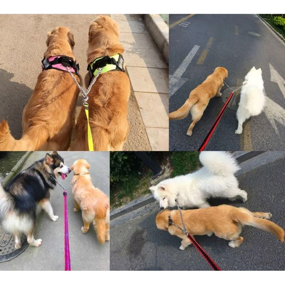 Sturdy Heavy Duty 2 Way Dogs Leash Double Hook Multifunctional Dog Twin Lead Double Dog Coupler Dogs