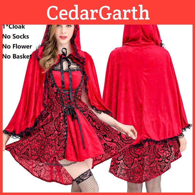 Womens Little Red Riding Hood Gothic Cape Dress Perfect For Halloween Role Play And Events