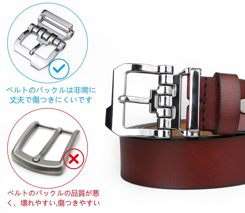 [JingHao] Men's Plus Size Belt, Genuine Leather Belt, Stylish Casual Jeans Belt, Work Belt in Brown & Black, Regular and Large Sizes 105-160cm (3XL