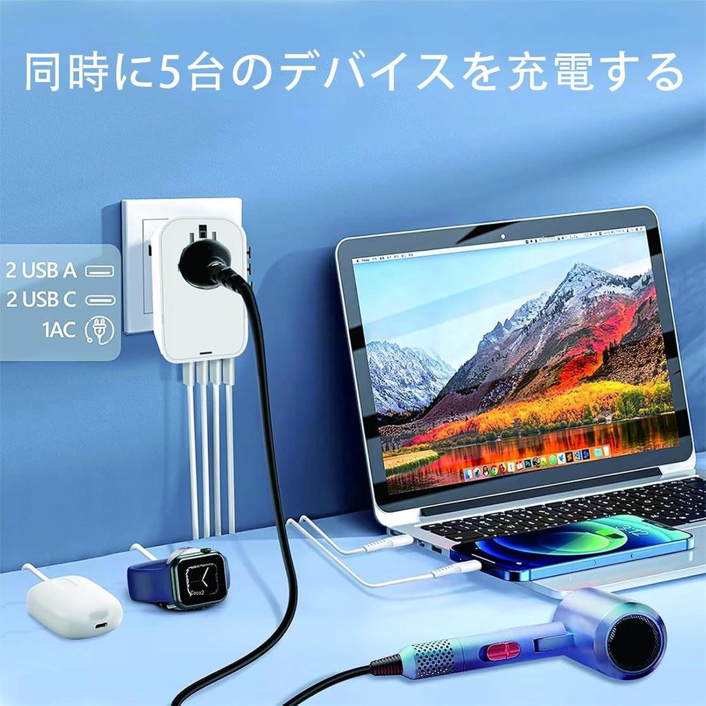 220V to 100V Transformer for International with International Outlet Sine Wave 2 USB 2 and a Hair Dryer for International Compatible with up to 200