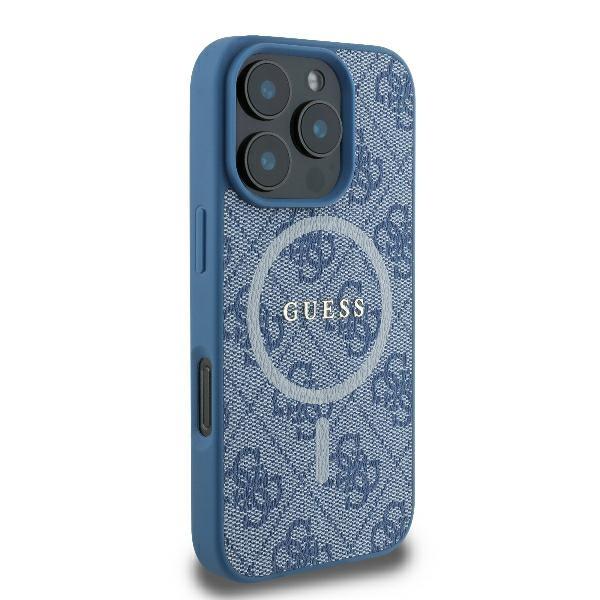 Guess Guhmp16Lg4Gfrb Iphone 16 Pro6.3 Niebieski/Blue Hardcase 4G Ring Classic Logo Magsafe