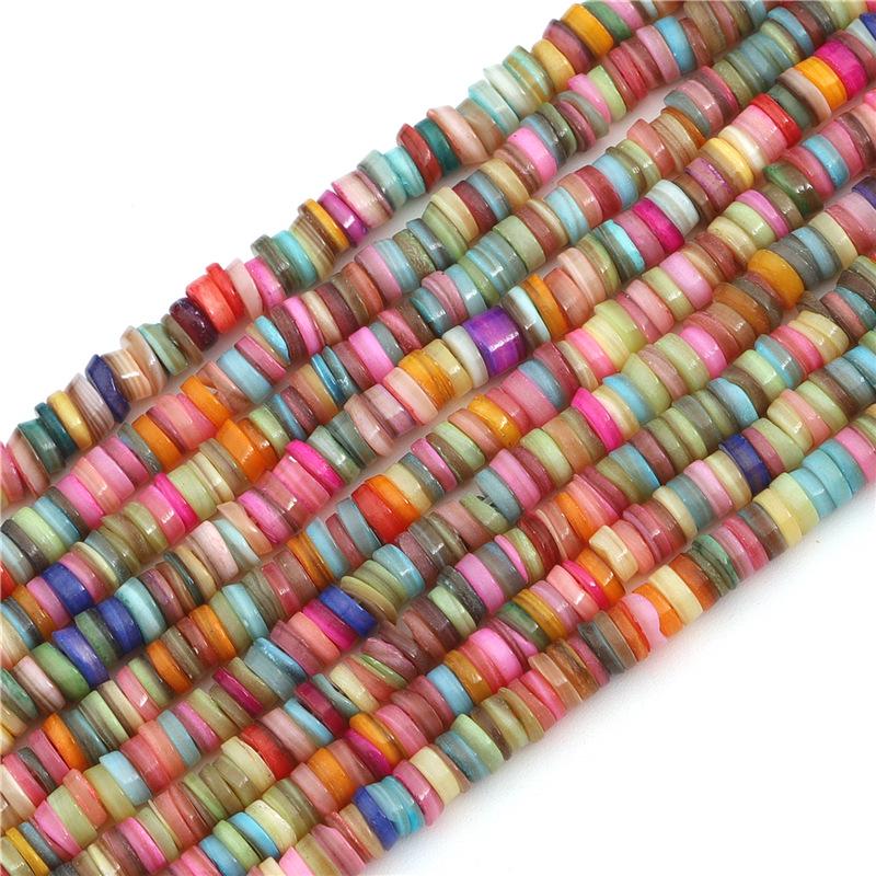 Naturmuschel gefärbter runder Scheiben-Abstandshalter für DIY Armband- & Halskettenherstellung