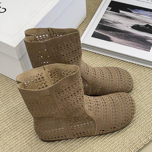 Commuting Sense Design Casual Short Tube Wind Hole Boots Short Boots Hollow Flat Bottom Cool Boots Breathable Birkenstock Boots