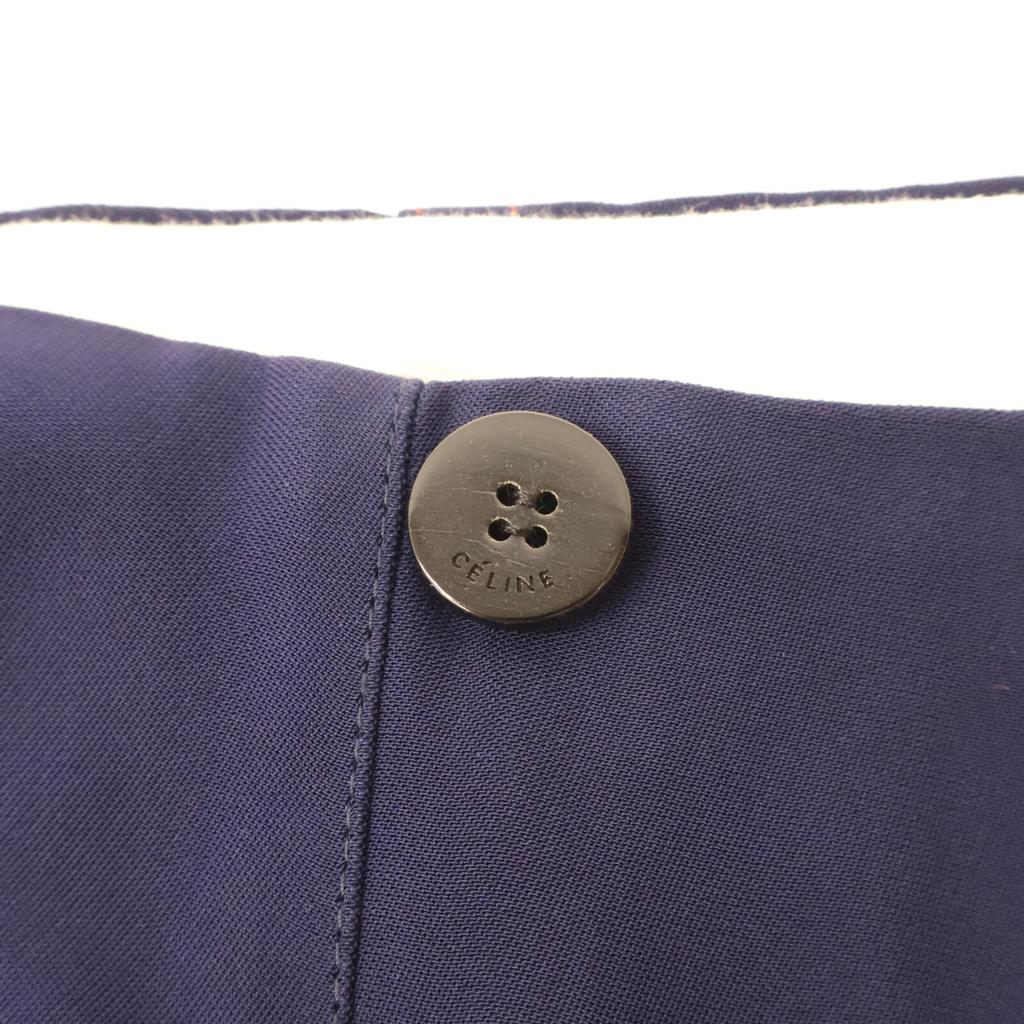 CELINE 2 1M60/6108 Navy Phoebe Back Pocket Stitch Slacks Bottoms 36 NavyUsed