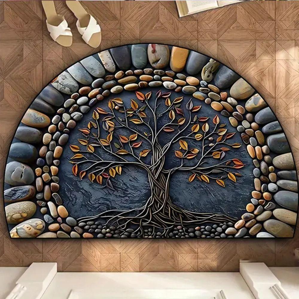 Non-Slip Semi-Circular Carpet Anti-fouling Welcome Mat New Door Mat  Home Decorative