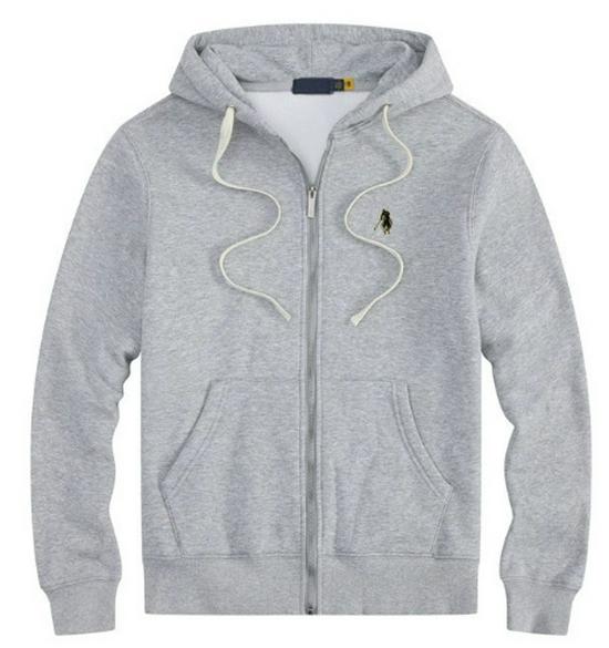 Sudadera con capucha forrada de felpa para hombre, Bordada, Corte holgado, Estilo polo Otoño/Invierno, Tallas grandes, Diseño RL