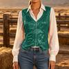 Women's Sequin V-Neck Zip-Up Vest, Sleeveless Cropped Party for Stage and Evening Wear