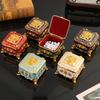 Mini Jewelry Storage Box Portable Square Organizer, Necklace Enamel Alloy Travel Storage Earrings Ring Dressing Table Display