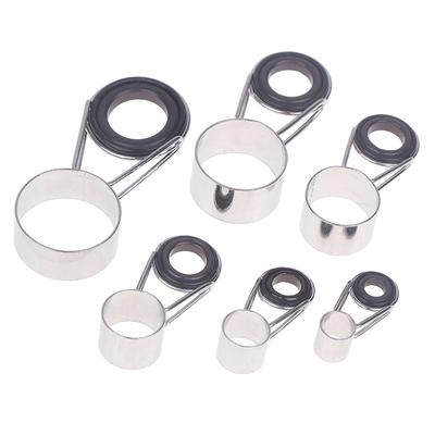 7Pcs/Set Material de Pesca Aço Inoxidável Kit de Reparo Set Anel Guia da Vara de Pesca Ponteira Anel Circular Olhal Passador de Linha