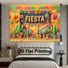 One 2D Flat Banner Designed In the Fiesta Style Made of Polyester Fabric. With a Photo Background.