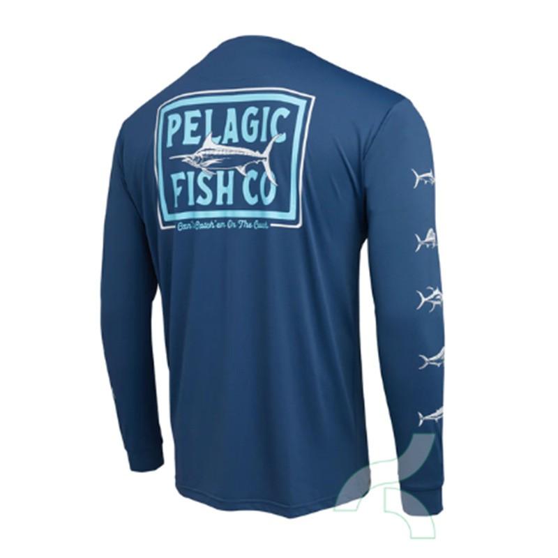 Mens Quick-Dry UV Protection Fishing Shirt Long Sleeve Breathable Outdoor Performance Top Summer
