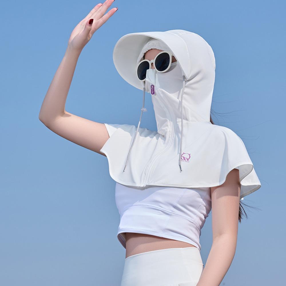 Vêtements de Protection Solaire Respirants Capuche Masque Châle Protecteur Anti-UV Chapeau Pour Femmes