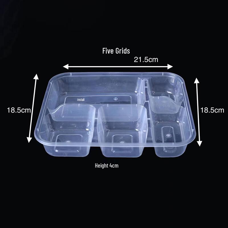 Disposable Round 5-Compartment Food Containers