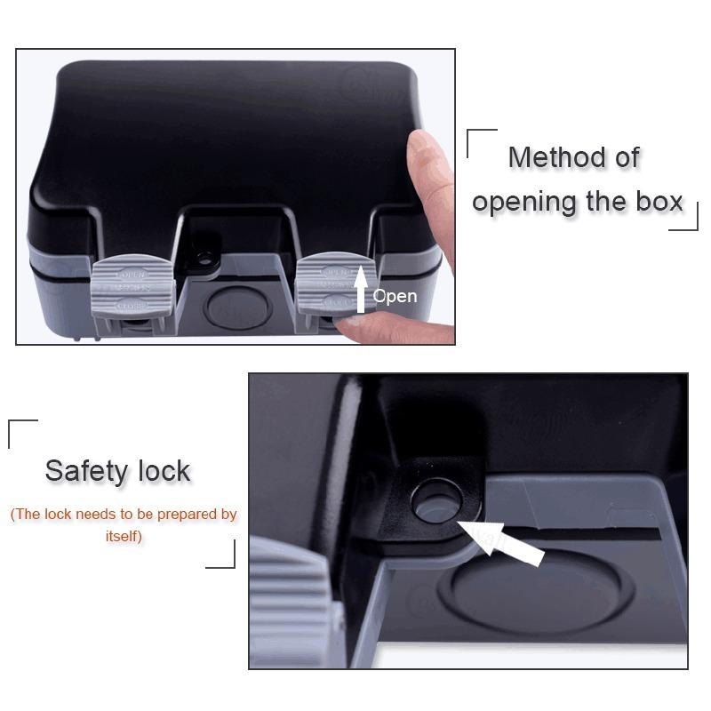 German type Outdoor Waterproof Socket Rainstorm-proof Socket British Standard Anti-leakage Charging Socket