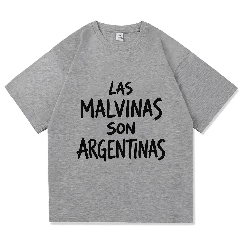 Le Malvinas Sono Argentine Orgoglio Argentino Stampa Lettere Maglietta Unisex Moda Casual Manica Corta Unisex Girocollo Cotone Top Largo