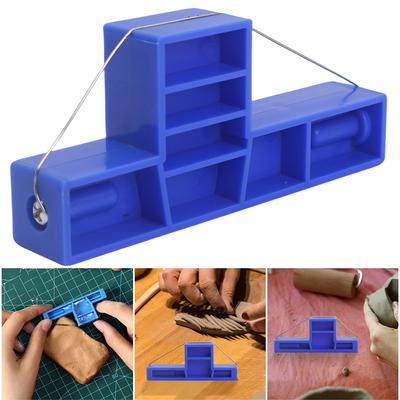 Clay Bevel Blue Pottery Angle Cutter Plastic Pottery Trimming Tools for Pottery 2.80 X 1.14 X 0.59 In/ 4.33 X 1.97 X 0.59 In