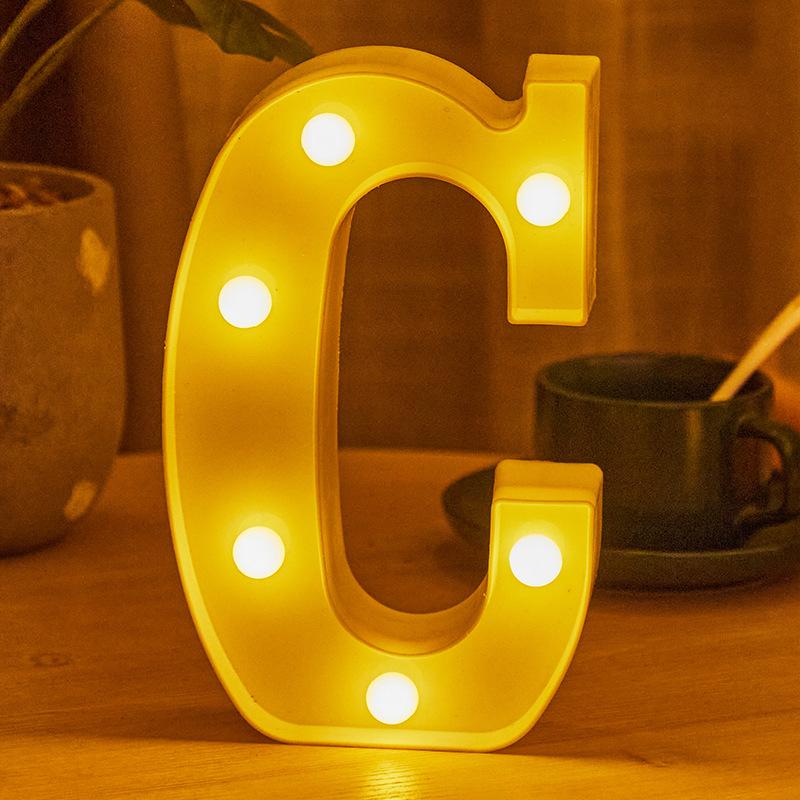 LED 21cm Warm Light Alphabet 0-9 Letters for Wedding Party Home Decor