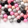 New Baby Teether Mixed Round Silicone Beads Set Food Grade for Baby Making DIY Nursing Teether Necklace Pacifier Chain Accessory